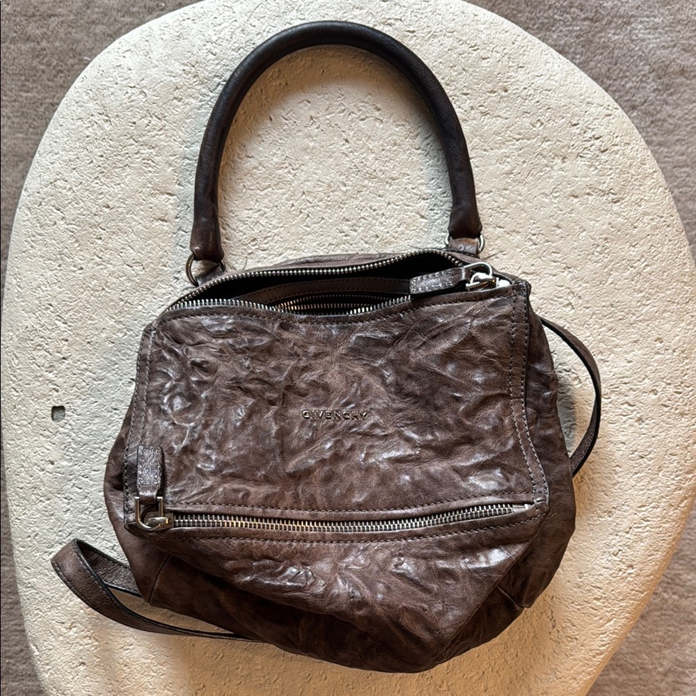 Givenchy Pandora Dark Brown Leather Shoulder Bag